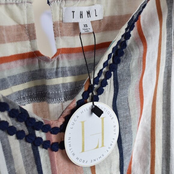 THML Stripe Cotton Wrap Dress NEW - XS - Picture 10 of 10